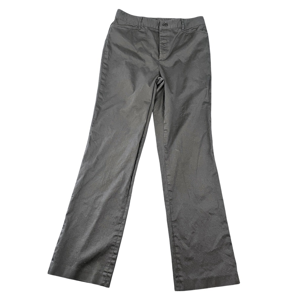 Lauren Ralph Lauren Black Chino Pants Womens 8 Straight‎ Leg Stretch Trousers